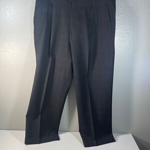Comero Linea Naturale Mens 100% Wool Dress Pants Super 100s Plaid Black Size 36